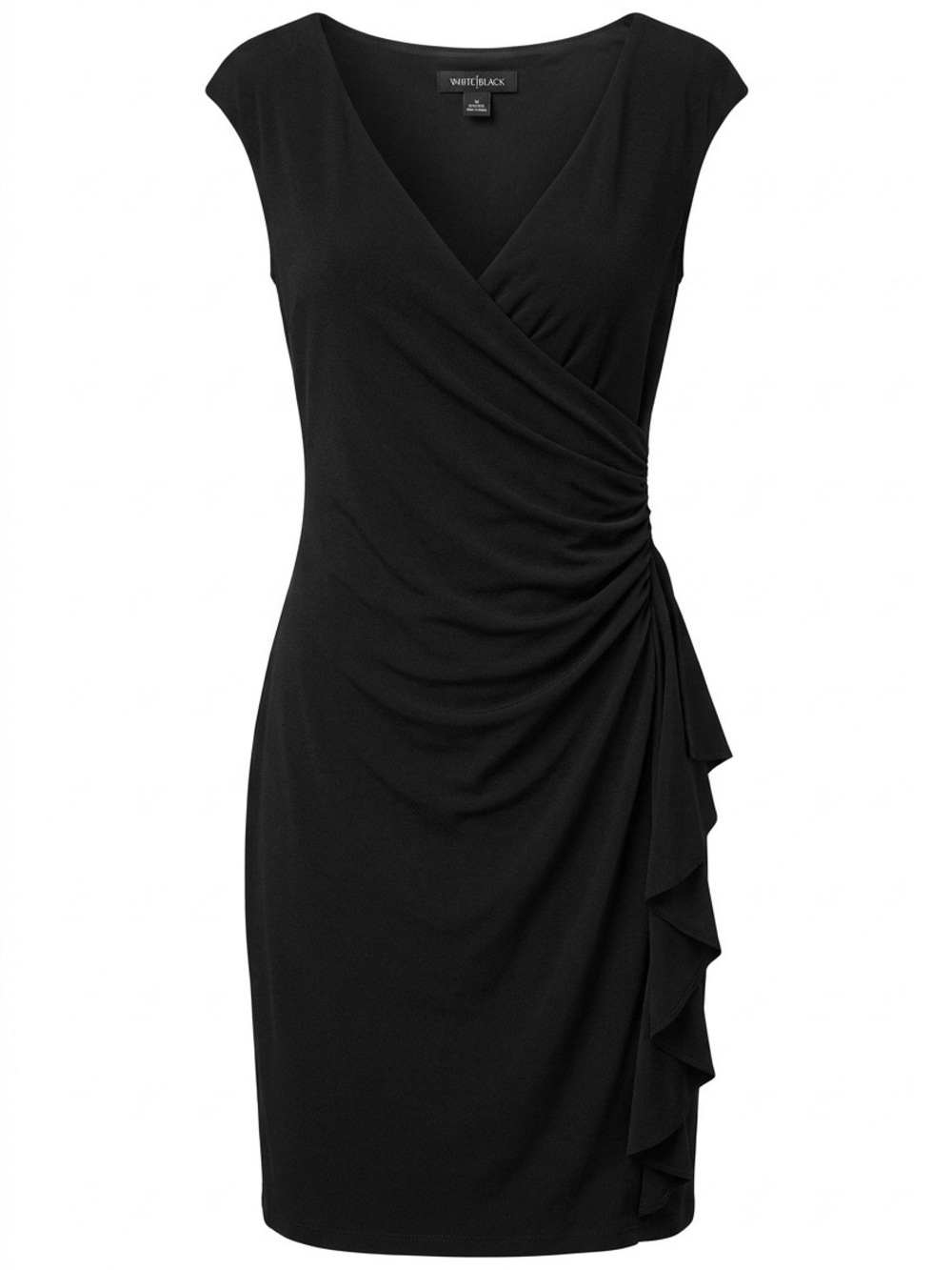 White House Black Market Black Faux-Wrap Sheath Dress